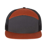 charcoal/burnt orange
