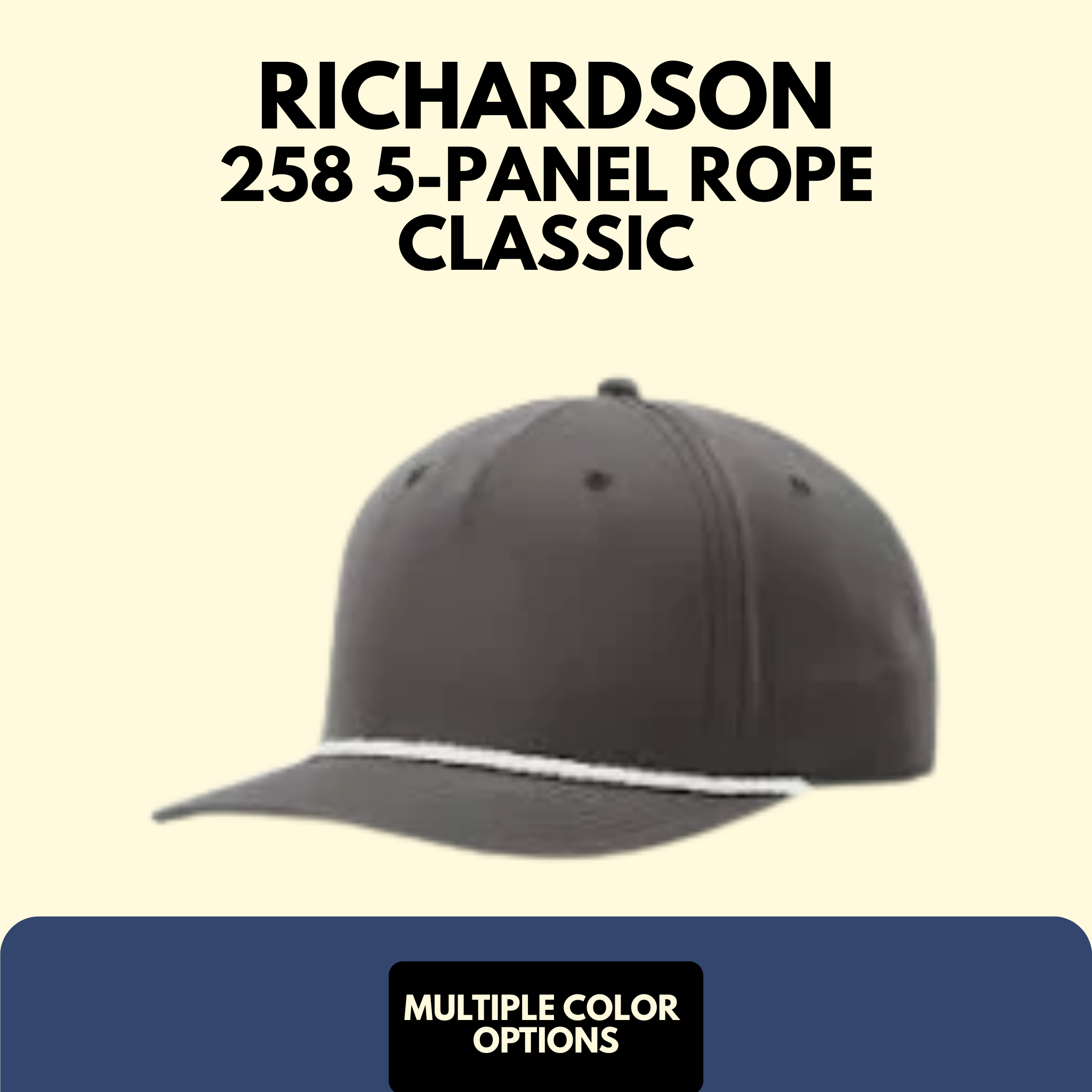 Richardson 258  Five Panel Classic Rope Cap