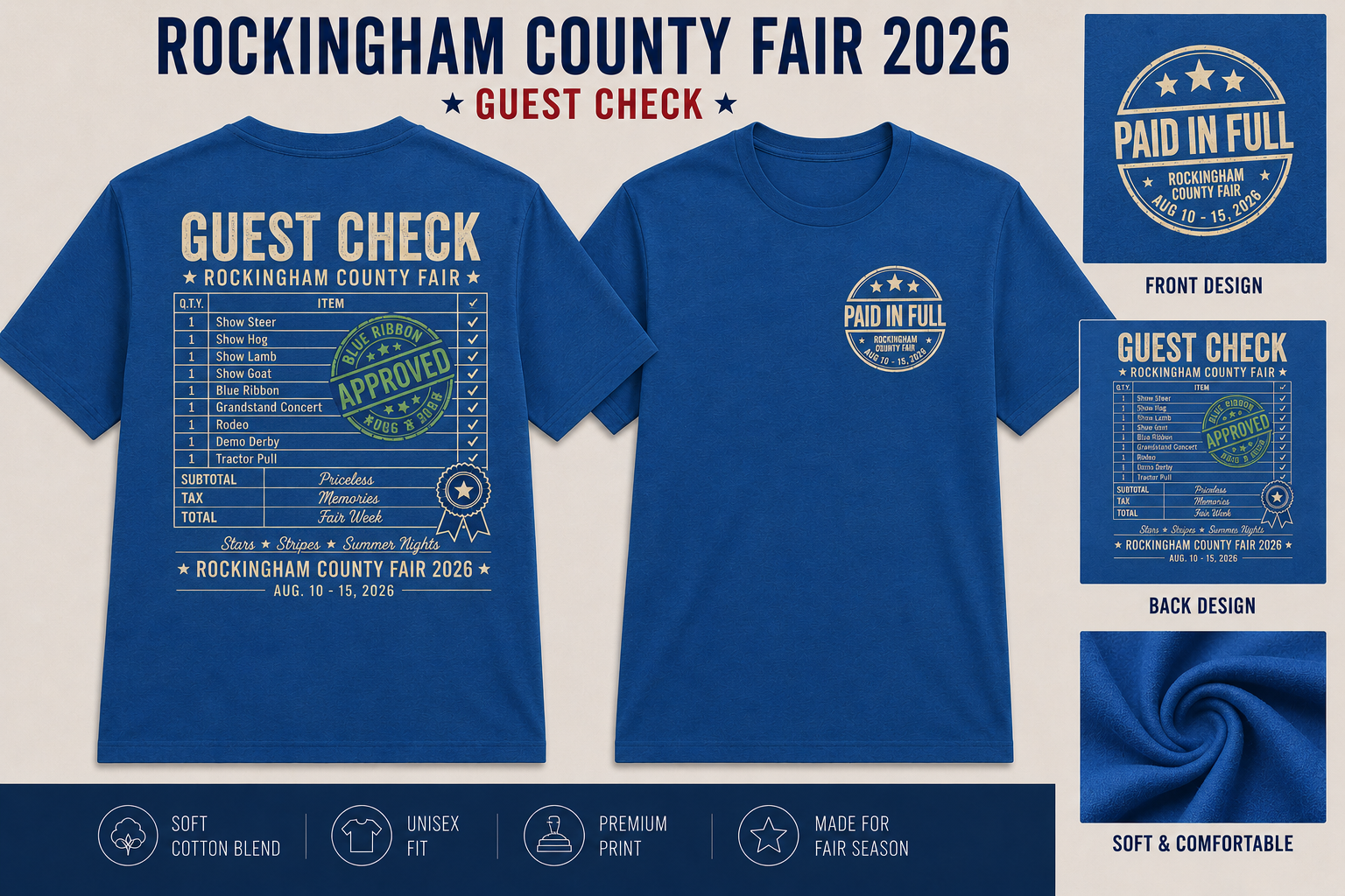 Rockingham County Fair 2026 - Guest Check T-shirt