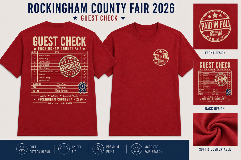 Rockingham County Fair 2026 - Guest Check T-shirt