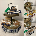 Football Wooden Tiered Tray set - 6 pc.
