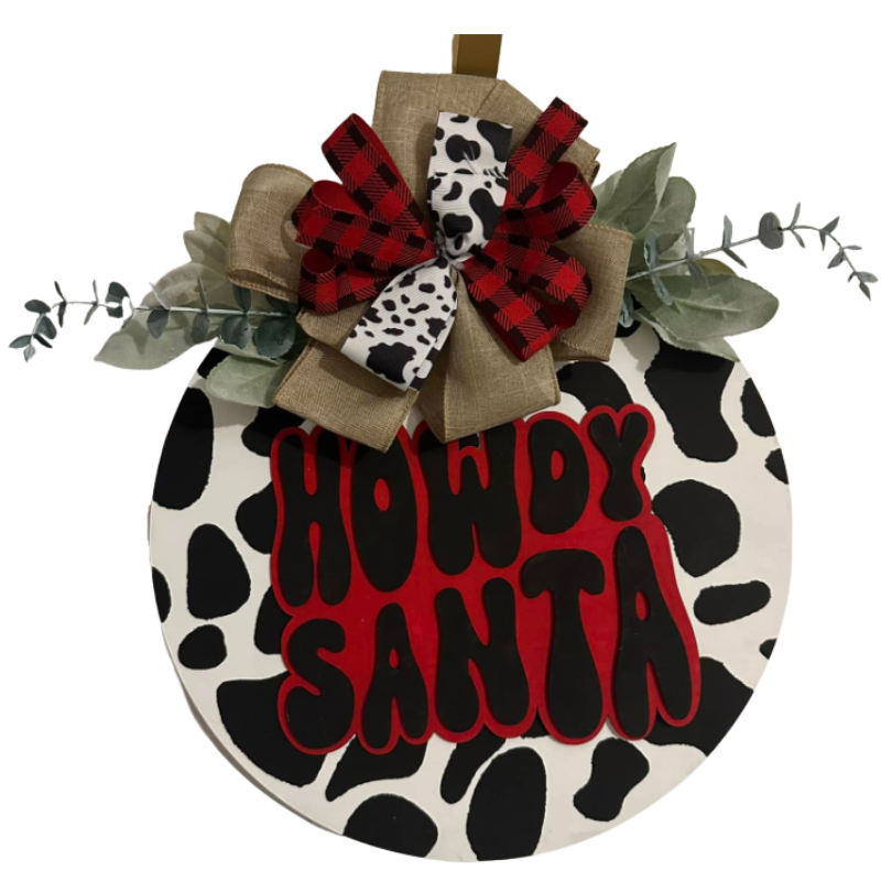 Howdy Santa Wooden Round – 14" x 1/2"