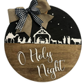O Holy Night Wooden Round – 14" x 1/2"