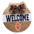 14" Baltimore Orioles Wooden Door Hanger – "Welcome" Sign