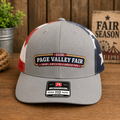 Page Valley Agricultural & Industrial Fair Richardson 112 Trucker Hat – Heather Grey/American Flag Mesh