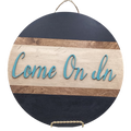 14" Country Wooden Door Hanger – "Come On In" Sign