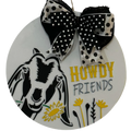 14" Goat Wooden Door Hanger – "Howdy Friends" Sign
