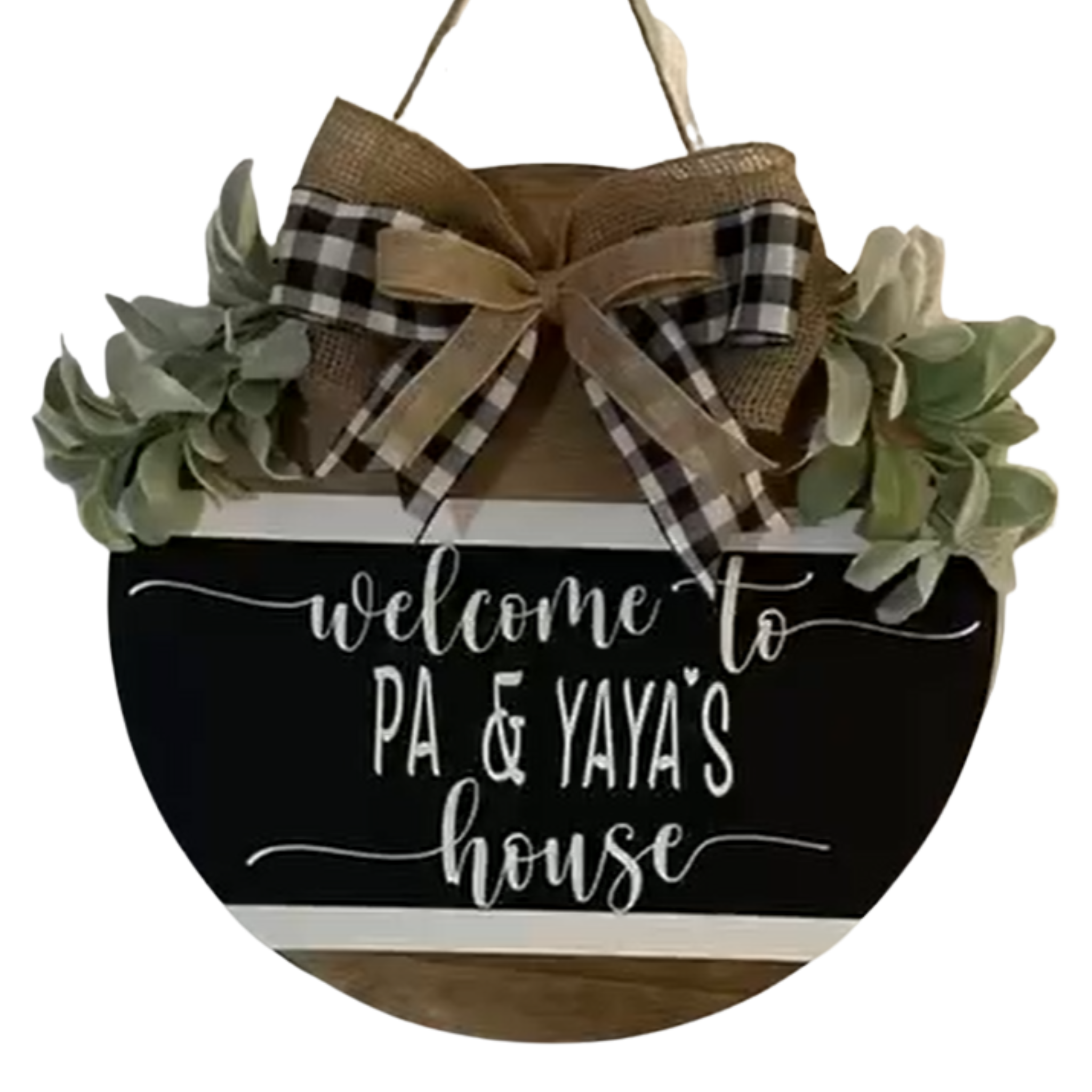 18.9" Wooden Door Hanger - "Customized" Welcome to our House