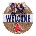 14" Boston Red Sox Wooden Door Hanger – "Welcome" Sign