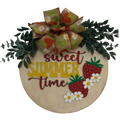 14" Strawberry Wooden Door Hanger – "Sweet Summer Time" Sign