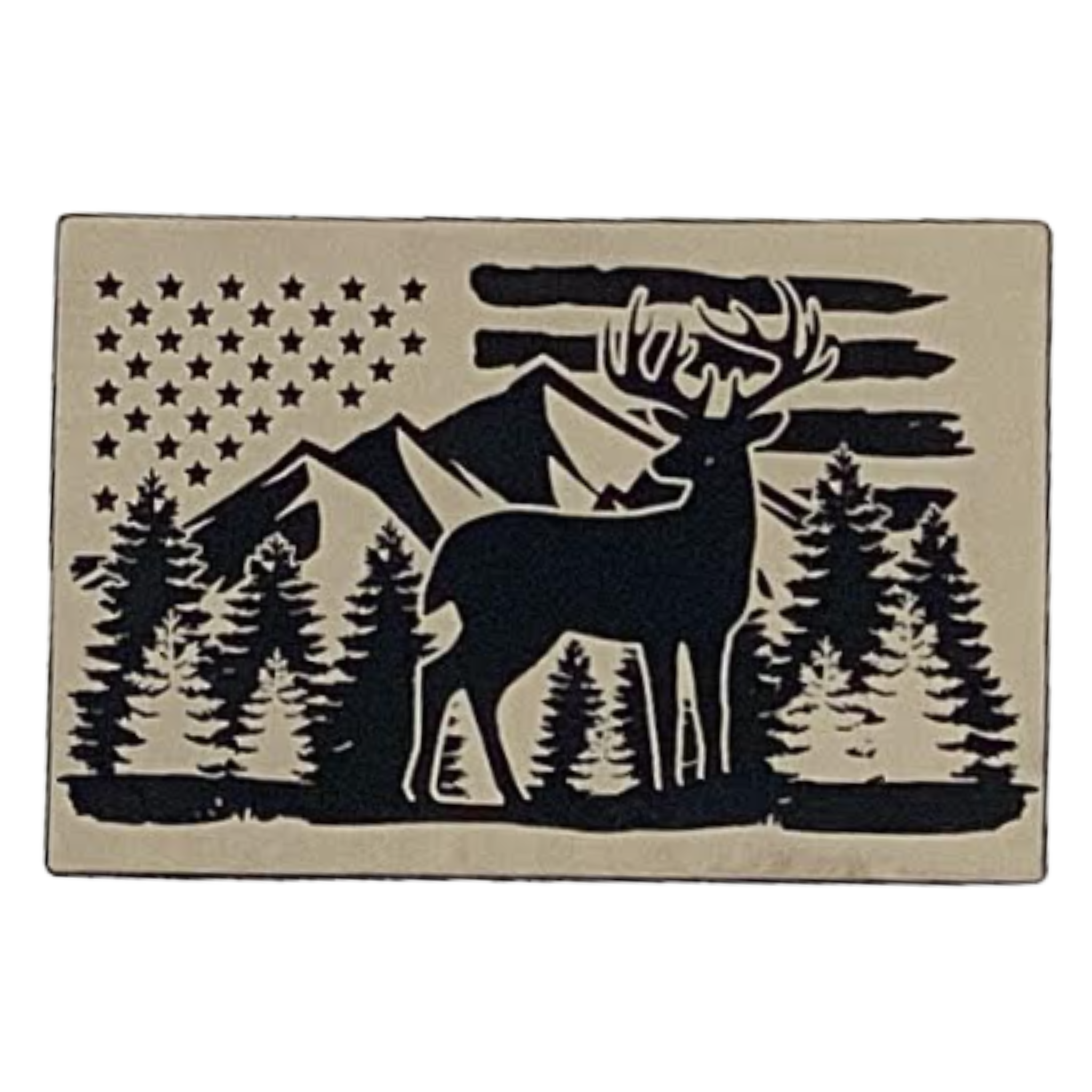 Hunting/Fishing buck mountains flag.sand