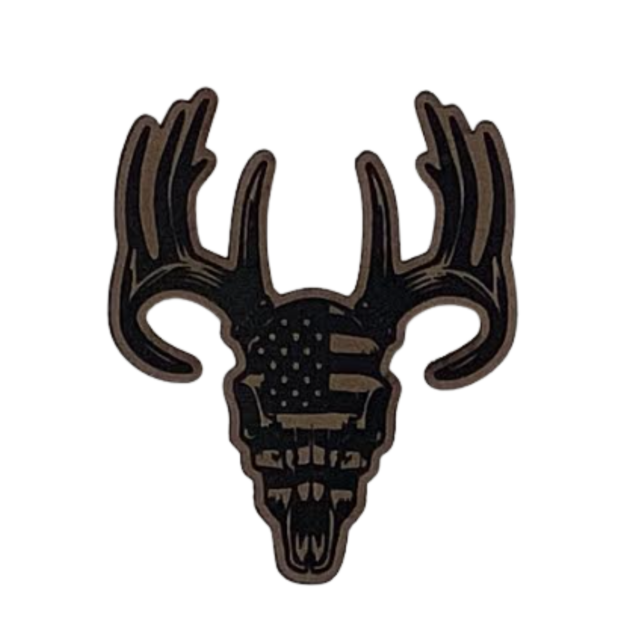 Hunting/Fishing deer skull flag.brown
