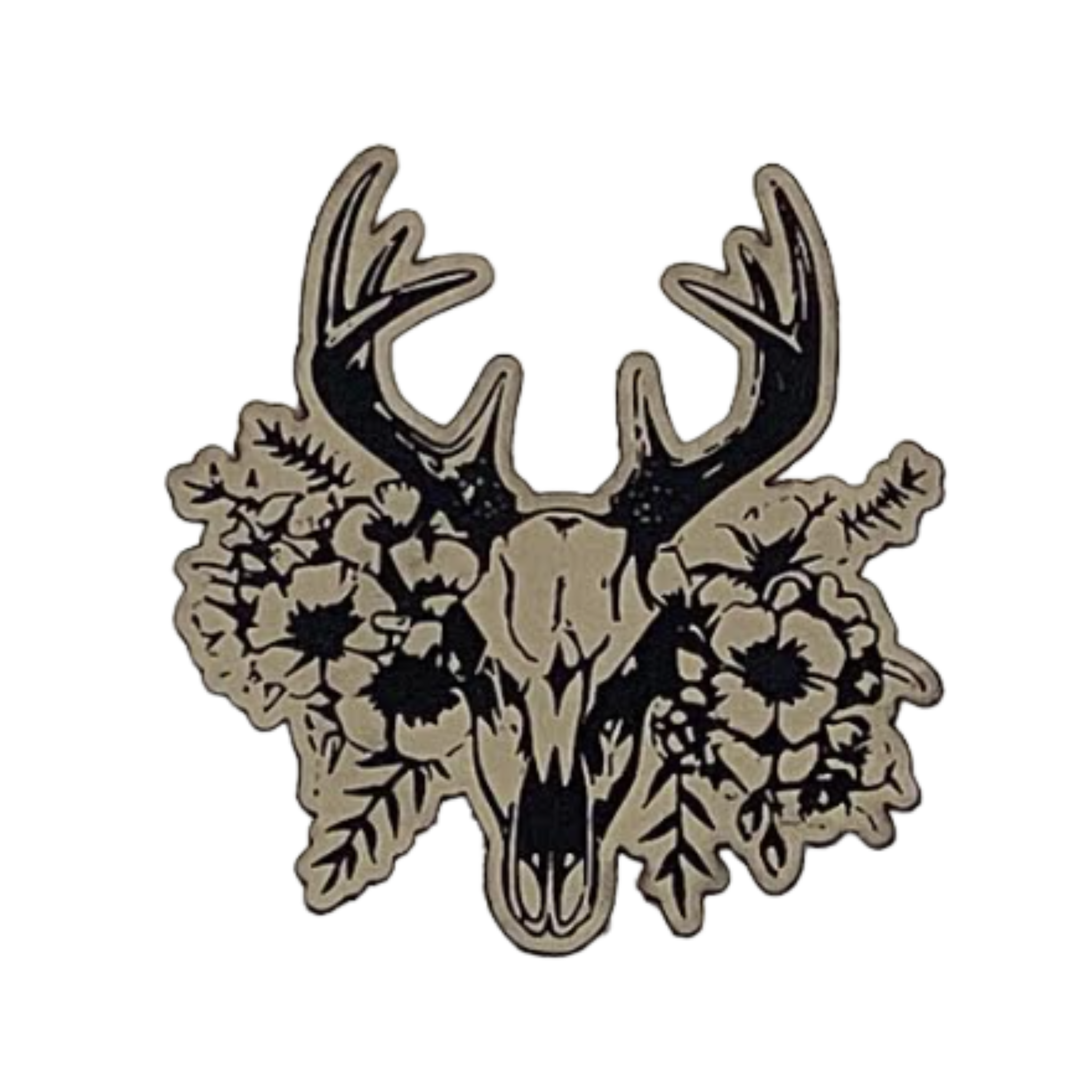 Hunting/Fishing deer skull floral.sand