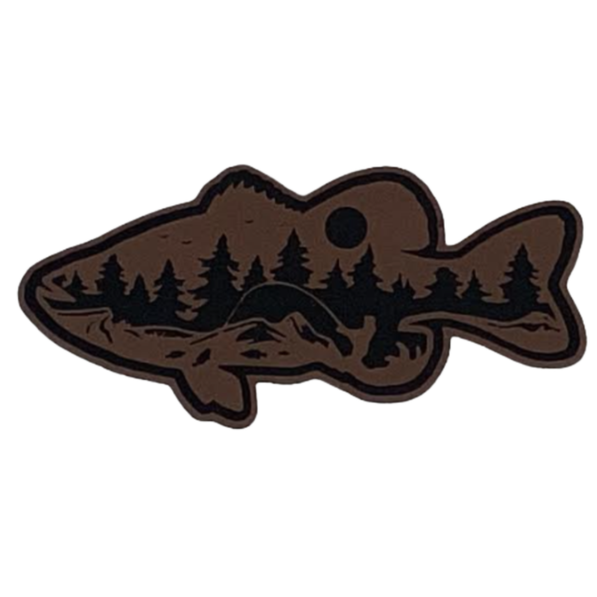 Hunting/Fishing fish scene.brown