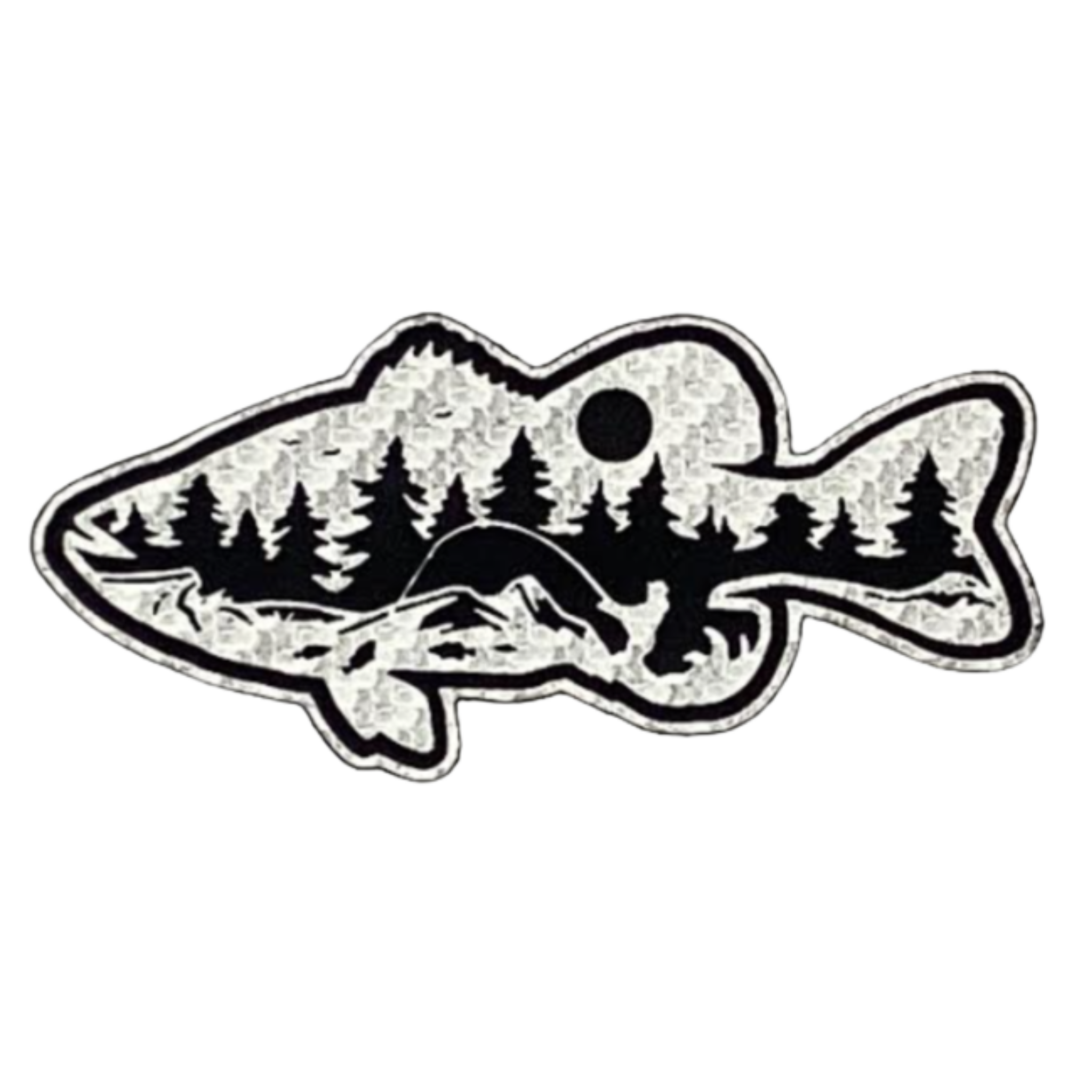 Hunting/Fishing fish scene.silver