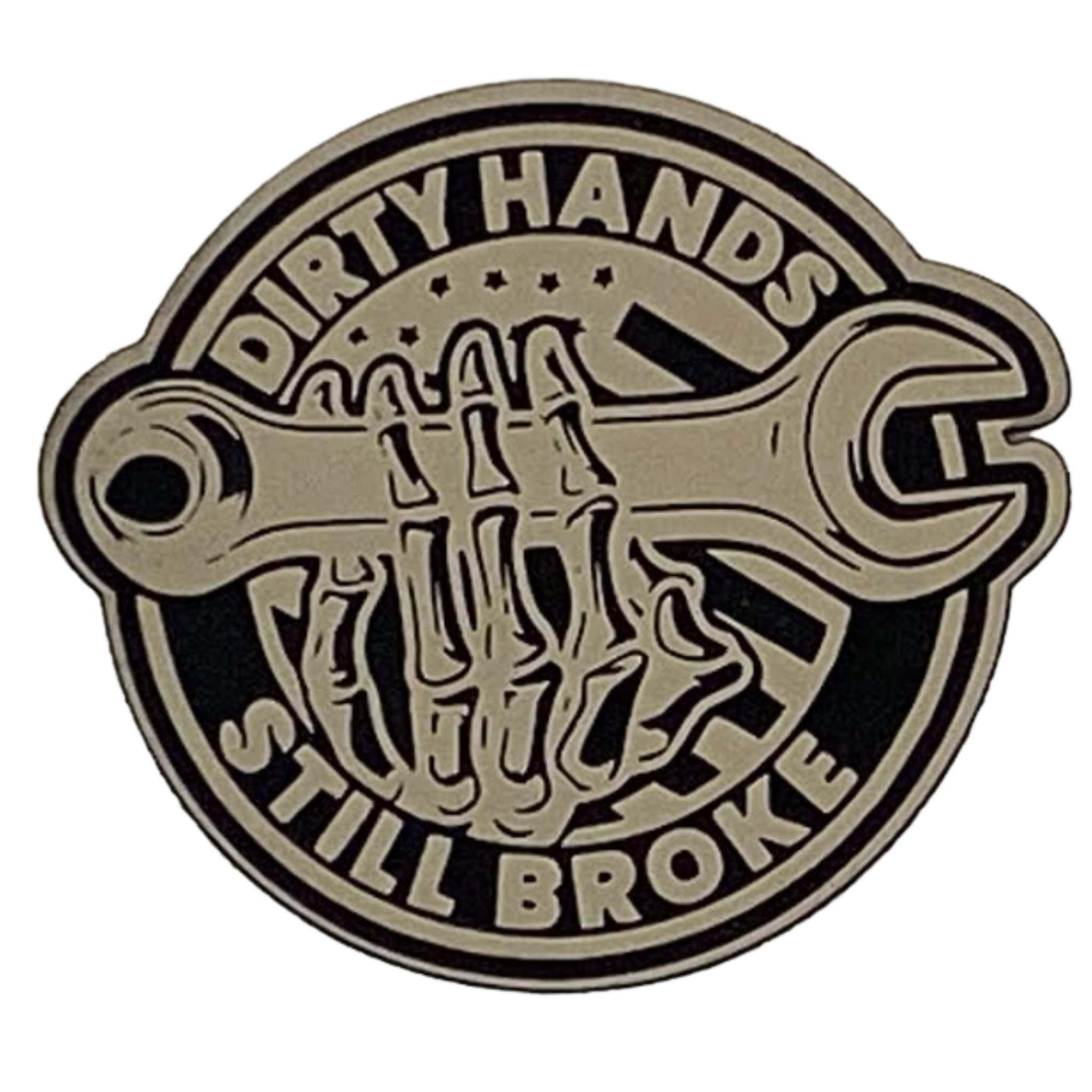 dirty hands still broke.sand